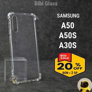Ốp lưng Samsung A50, A50S, A30S silicon trong suốt dẻo chống sốc viền cạnh vuông bảo vệ đt BIBI