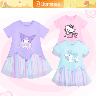 Váy bé gái hoạt hình Hello Kitty Bomines, Đầm sinh nhật Sanrio Kuromi Cinnamorill cho bé gái từ 3-12t 12-36kg DLSSANNO