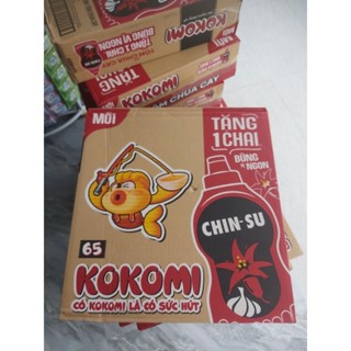 Thùng 30 gói mì kokomi tặng tương ớt chinsu 250g chua cay 65g có sau 3 ngày