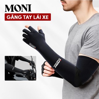 Găng Tay Chống Nắng Nam Nữ Dài Moni Xỏ Hở Ngón Chống Tia UV Đạp Xe Lái Xe Máy Đi Phượt Thoáng Khí