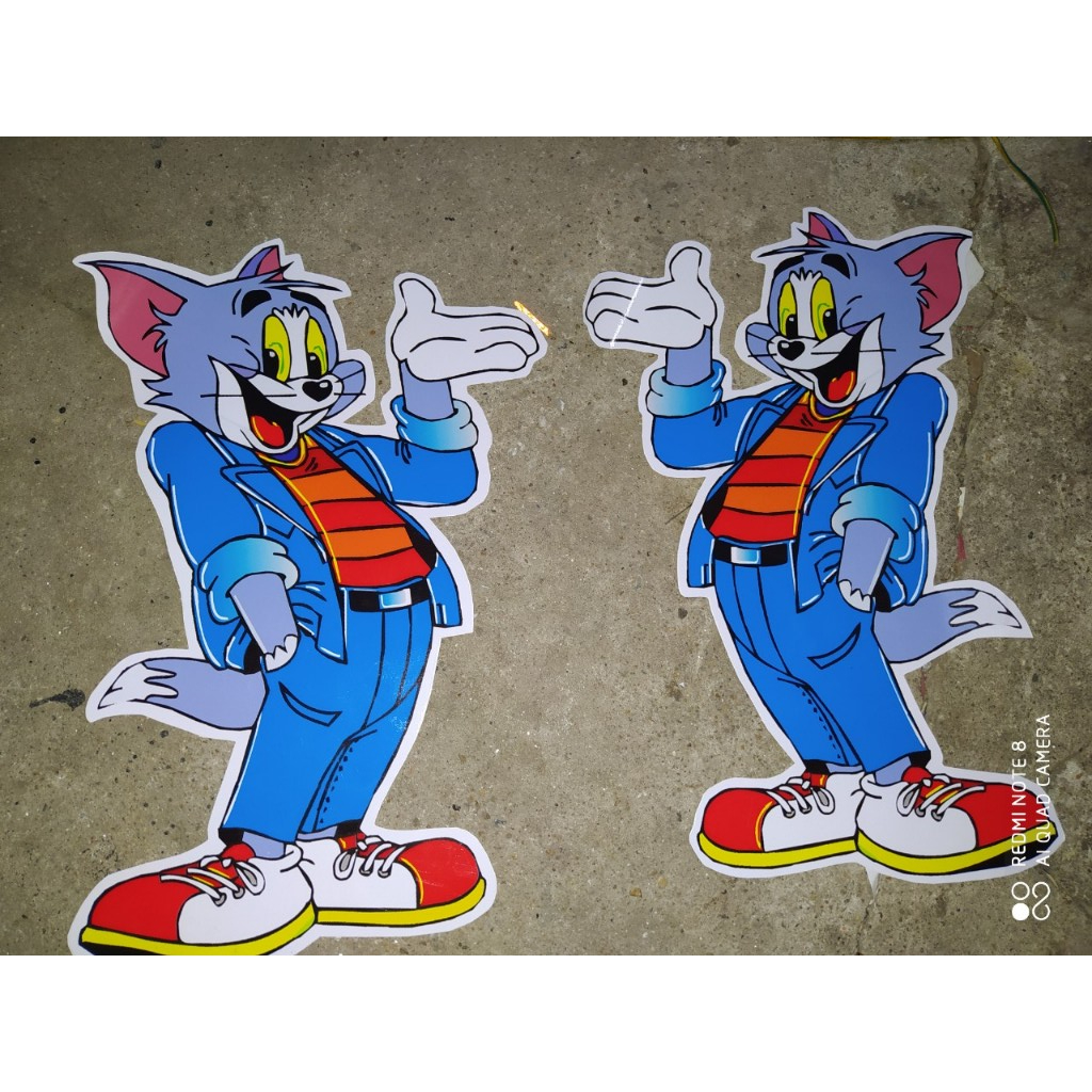 Cặp Tem decal Mèo tôm thanh lịch