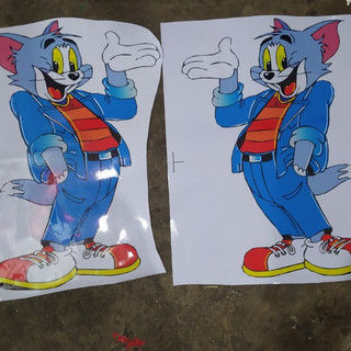 Cặp Tem decal Mèo tôm thanh lịch