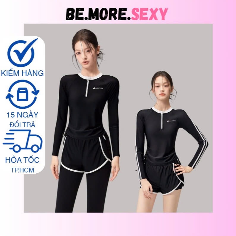 Đồ bơi dài tay quần short dài chống nắng nhiều màu cao cấp | BigBuy360 - bigbuy360.vn
