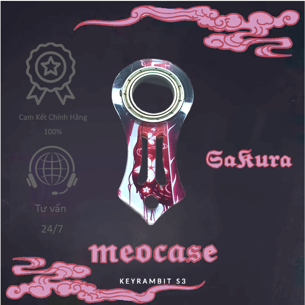 KEYRAMBIT - MÓC KHÓA XOAY - KARAMBIT - SAKURA - VÒNG BI THÉP NHẬT SIÊU MƯỢT
