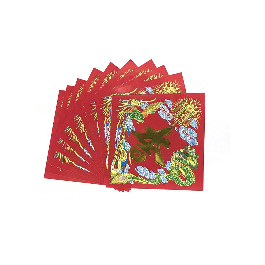 Giấy Dán Dưa Nhỏ Trang Trí Tết - 10 Tờ Không Keo (7x7cm)