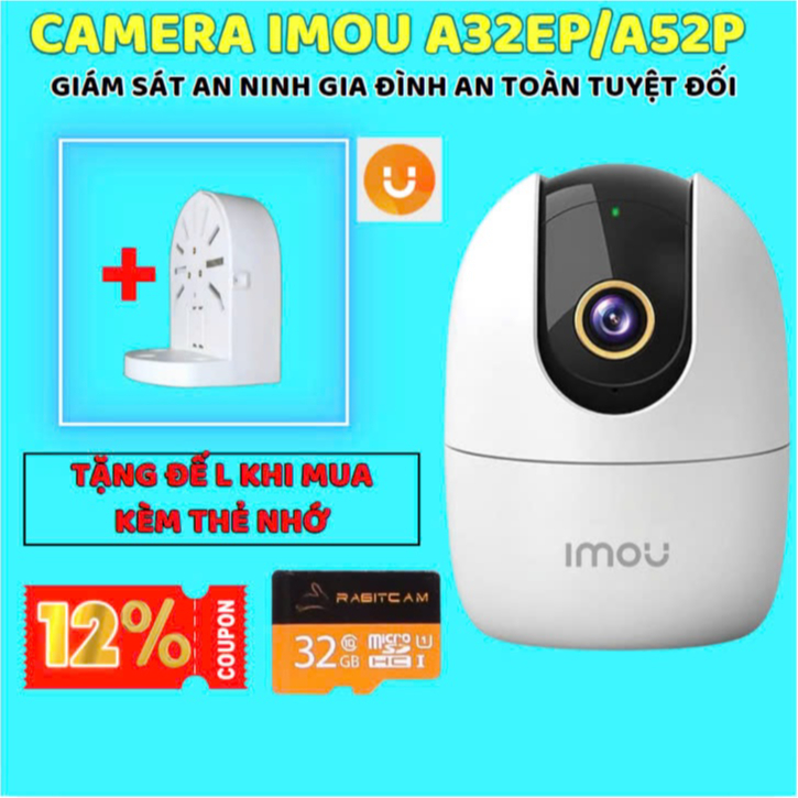 Camera IMOU wifi trong nhà A32EP A52P 5MP xoay 360 đàm thoại 2 chiều,hỗ trợ còi hú báo động,bảo hành 2 năm | BigBuy360 - bigbuy360.vn