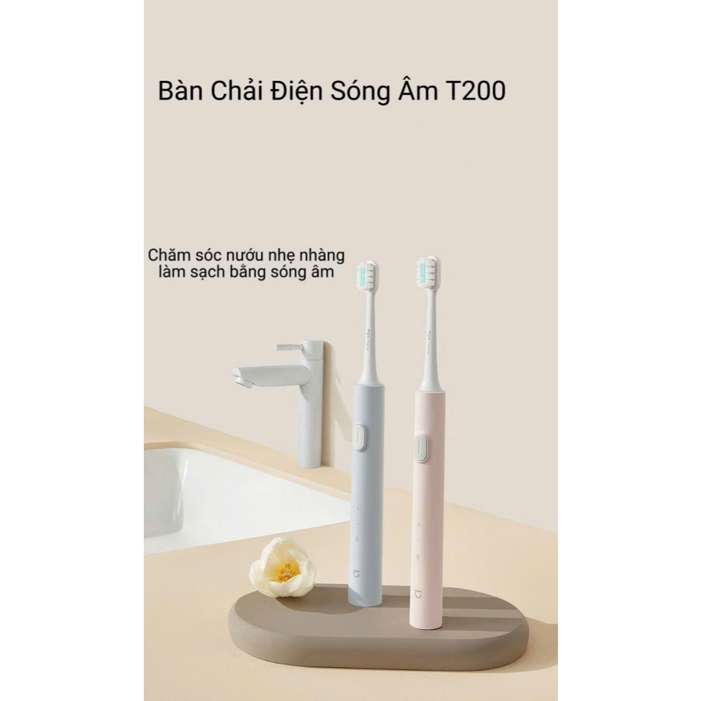 Bàn chải đánh răng điện Xiaomi Sonic T200, T300 Xiaomi Mijia T300 Sonic Chống Nước IPX7
