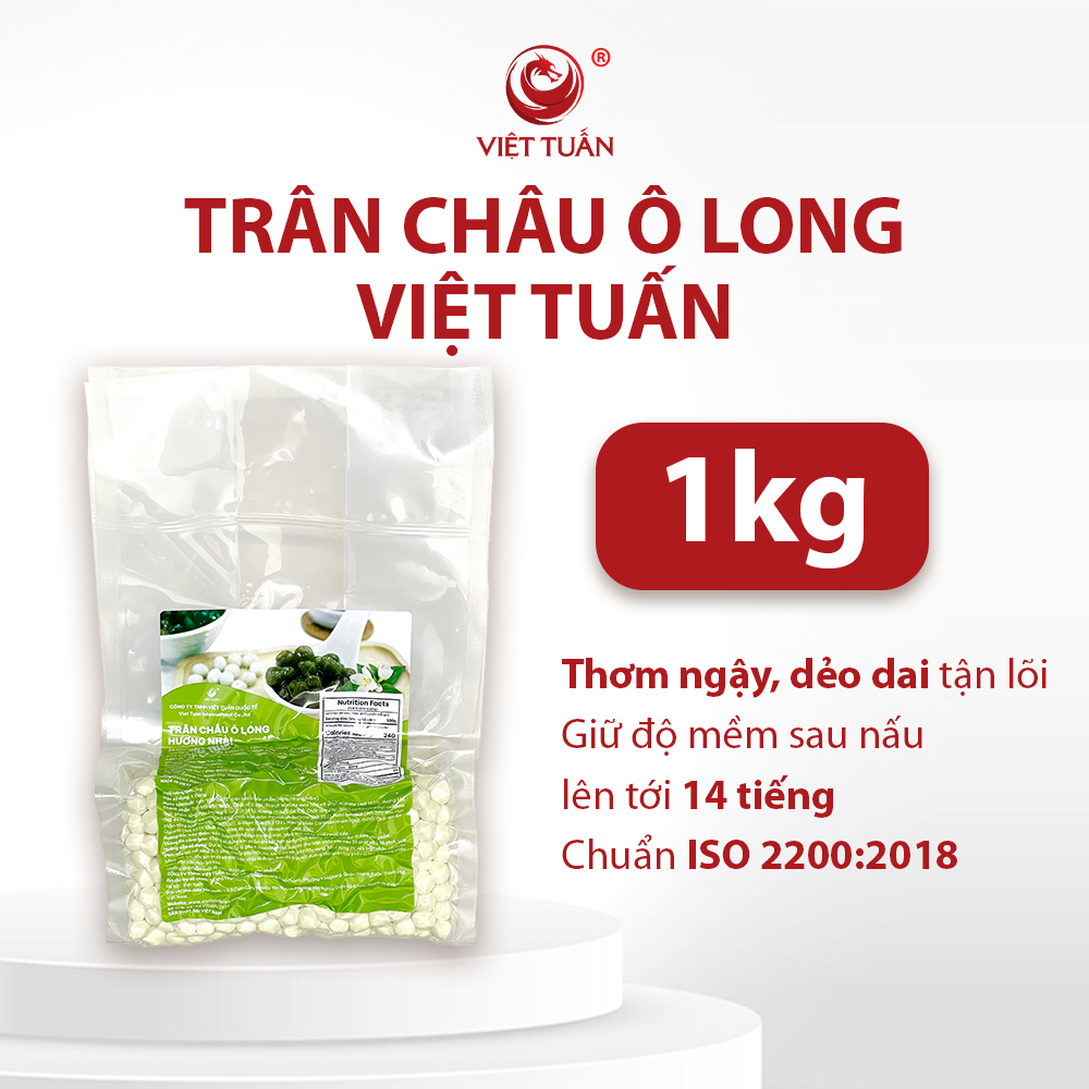 Trân Châu Ô Long Nhài Việt Tuấn Đậm Vị, Dẻo Dai Thơm Ngon, Hương Nhài, Gói 1kg
