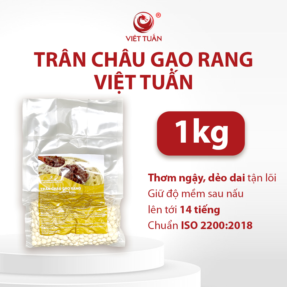 Trân Châu Gạo Rang, Thơm Bùi, Dẻo Thơm, Gói 1kg, Hiệu Việt Tuấn( 18kg/1 thùng)