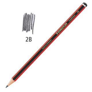 Bút Chì Gỗ Loại Tốt, Ngòi Khoẻ STAEDTLER Tradition 110-2B (Thân Sọc Đỏ-Đen)