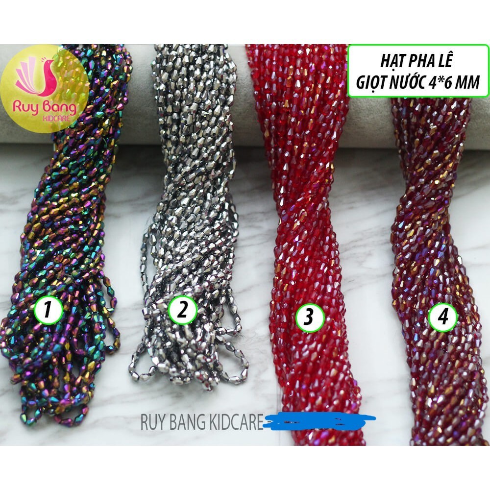 Hạt pha lê giọt nước 4*6mm, đính kết váy áo, hạt đá đính kết thủ công, phụ kiện tóc