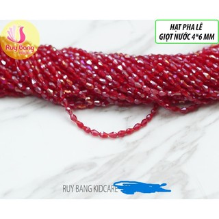 Hạt pha lê giọt nước 4*6mm, đính kết váy áo, hạt đá đính kết thủ công, phụ kiện tóc
