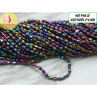Hạt pha lê giọt nước 4*6mm, đính kết váy áo, hạt đá đính kết thủ công, phụ kiện tóc