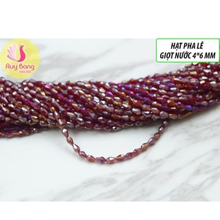 Hạt pha lê giọt nước 4*6mm, đính kết váy áo, hạt đá đính kết thủ công, phụ kiện tóc