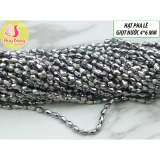 Hạt pha lê giọt nước 4*6mm, đính kết váy áo, hạt đá đính kết thủ công, phụ kiện tóc