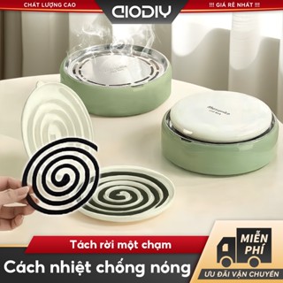 Hộp Đựng Nhang Muỗi AIODIY - Tự Động Tách Vòng, Chống Nóng An Toàn, Ngăn Tro Bay Hiệu Quả