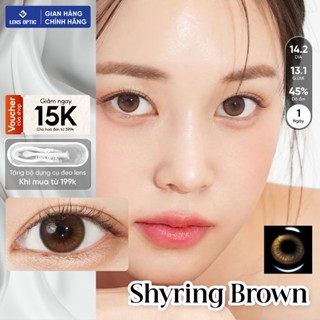 Kính áp tròng 1 ngày LENSGRAPHY màu Shyring Brown Lens nâu tự nhiên đeo êm có độ cận Lens Optic