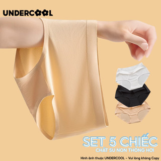 Combo 5 Quần Lót Nữ Su Lạnh Thông hơi Không Viền UNDERCOOL, Ép Đáy Kháng Khuẩn, Co Giãn Mềm Mát, Không Hằn Dấu - CB-QL03