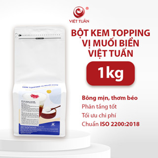 Bột Kem Topping Vị Muối Biển, Topping Kem Muối Sánh Béo Cho Cà Phê Muối, Trà Sen Vàng, Gói 1kg Hiệu Việt Tuấn
