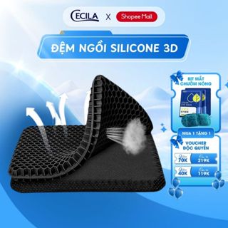 Đệm ngồi 3D Silicon lót ghế văn phòng CECILA thế hệ mới, cấu trúc tổ ong 2 lớp thoáng khí, giảm đau mông
