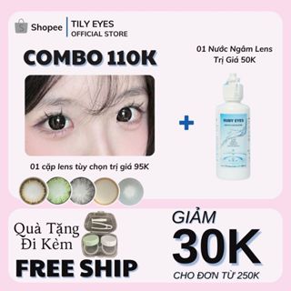 [COMBO 110K] 1 Cặp Kính Áp Tròng 0 Độ Màu Tự Chọn + 01 Nước Ngâm Lens Chuyên Dụng Tặng Khay Đựng