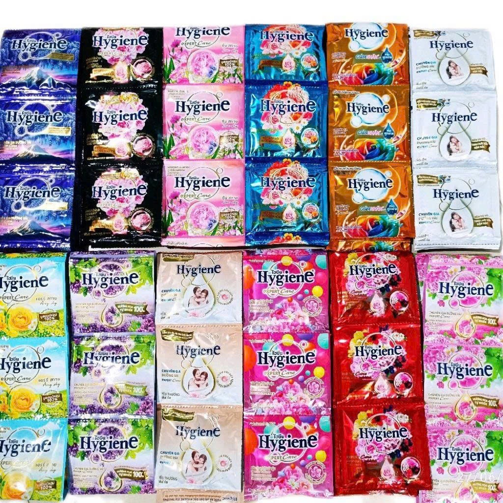 [24 Gói] Combo 2 Dây 12 Gói 20ml Xả Vải Hygiene Thái Lan- Nước xả Hygiene, Nhiều Mùi, Lưu Hương Lâu