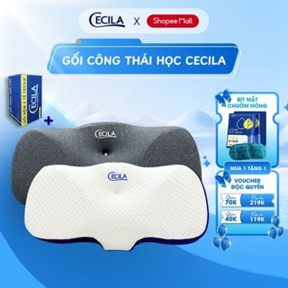 Gối công thái học CECILA cao su non đàn hồi chống đau cổ vai ngáy, chống ngủ ngáy, hỗ trợ ngủ nhanh