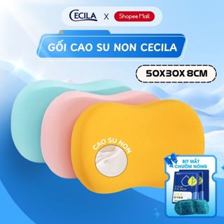 Gối cao su non cho trẻ em và người lớn CECILA thiết kế bụng mèo, mềm mại chống đau mỏi cổ vai gáy, hỗ trợ ngủ ngon giấc