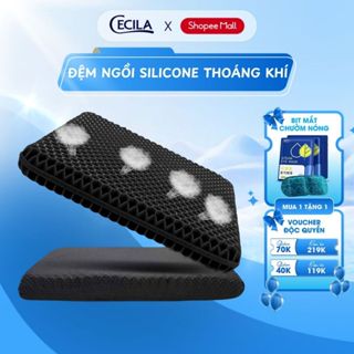 Đệm ngồi 3D Silicon văn phòng CECILA thế hệ mới, cấu trúc tổ ong 2 lớp thoáng khí, giảm áp lực