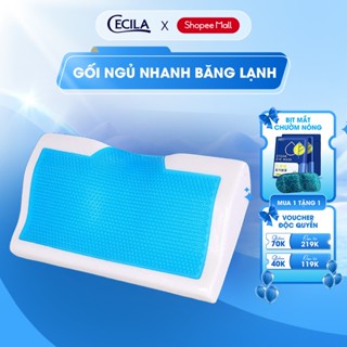 Gối cao su non gel lạnh CECILA thiết kế công thái học hỗ trợ ngủ nhanh chống đau mỏi cổ vai gáy