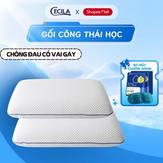 Gối cao su non người lớn CECILA thiết kế công thái học giúp ngủ ngon chống đau mỏi cổ vai gáy, ngủ ngáy, đàn hồi cao