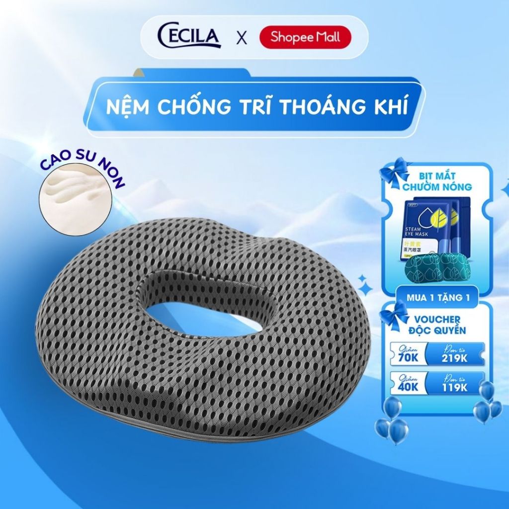 Gối lót ghế ngồi giảm ê mỏi mông, chống trĩ giảm đau xương cụt cho dân văn phòng, bà bầu CECILA