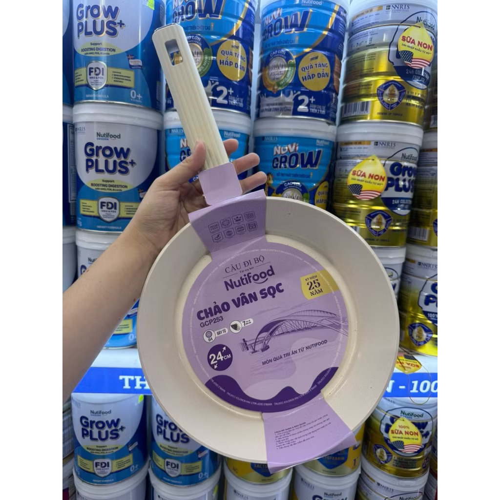 CHẢO VÂN SỌC GREENCOOK 24CM QUÀ TẶNG SỮA NUTIFOOD