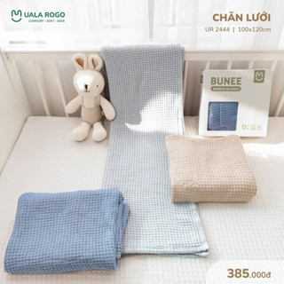 [ Uala rogo ] Chăn lưới sơ sinh cao cấp KT 90-100 Ualarogo - Bunee - phụ kiện sơ sinh