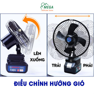 Quạt Bàn Tích Điện Makita 8inch sử dụng chân pin phổ thông M21 - Dùng liên tục trong nhiều giờ