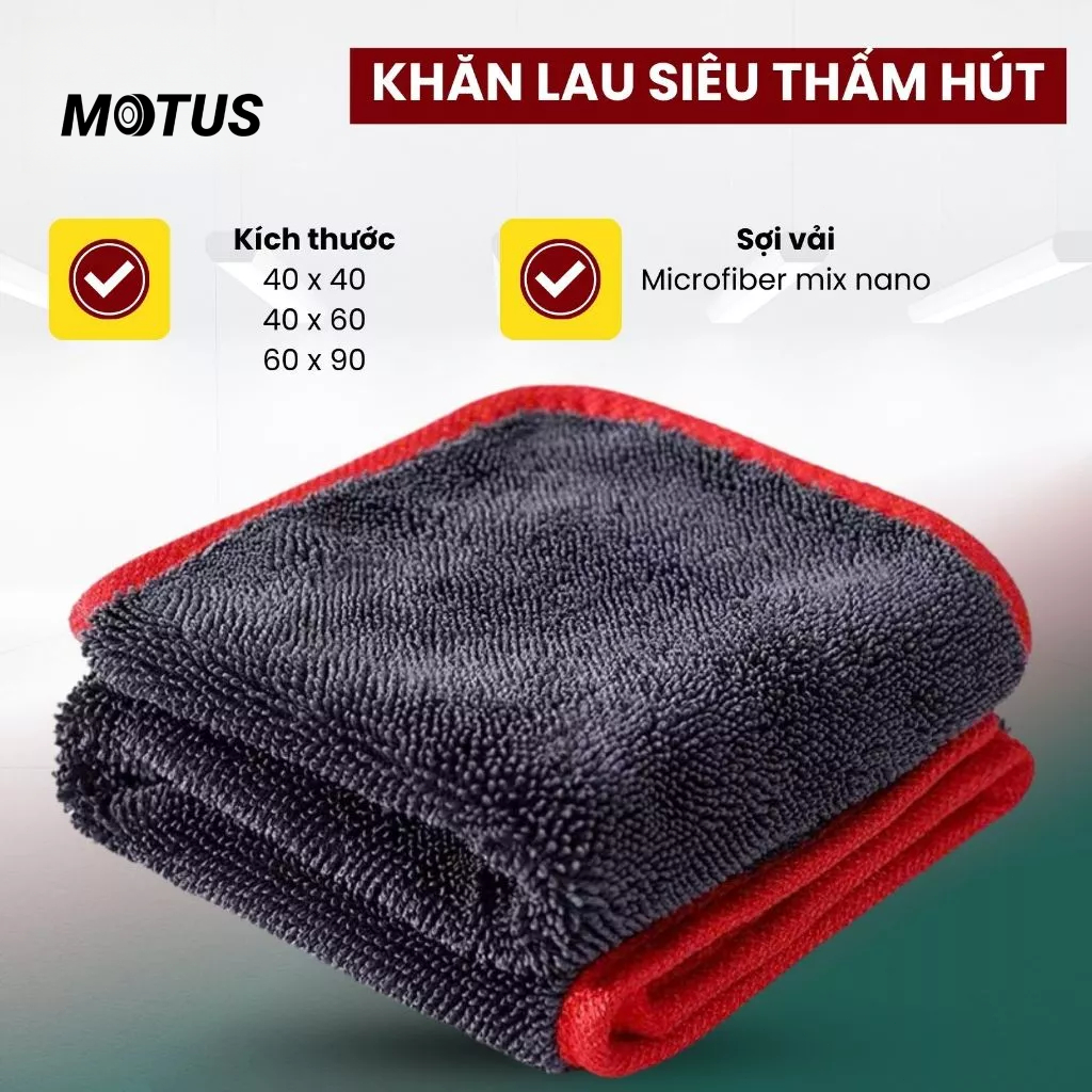 Khăn lau xe Superfine Fiber 650gsm thấm hút, chống trầy xước