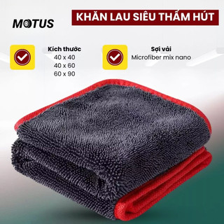  Khăn lau xe Superfine Fiber 650gsm thấm hút chống trầy xước dùng cho xe máy & Ô tô 40x40cm-MotoPlex 