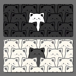 Lót Chuột Mèo Đen Dễ Thương – Tấm Lót Bàn Làm Việc Cỡ Lớn Họa Tiết Mèo Biểu Cảm Đáng Yêu, Chống Trơn Trượt