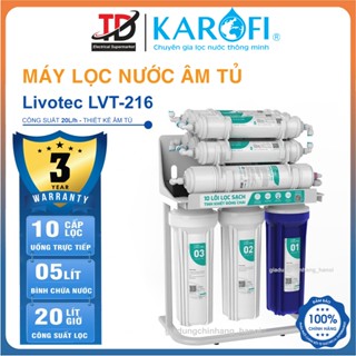 Máy Lọc Nước Để Gầm Karofi LIVOTEC LVT216, 10 Lõi Lọc Màng RO 100GPD Hàn Quốc, Hàng Chính Hãng