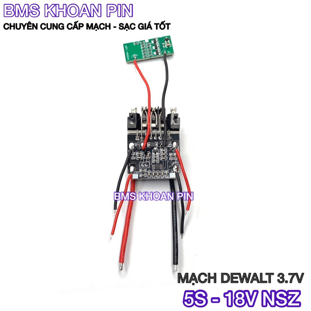 Mạch Dewalt 5S - 18V nhận sạc zin đen (21700)