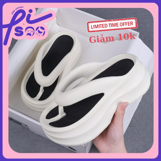  Dép kẹp ngón bánh mì bản mới dép tông nữ đế phối màu độn 5cm Chọn tăng 1 size 
