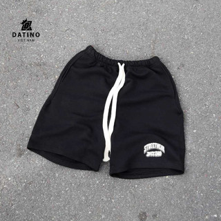 Quần short thun nam nữ STREETWEAR DATINO Signature in cao thành vải chân cua cotton dày dặn, form rộng trên gối