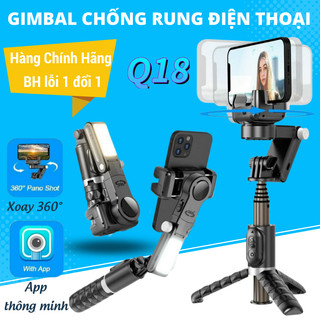  Gimbal chống rung điện thoại Q18 - Gậy chụp quay video chụp ảnh chống rung kéo dài xoay 360 độ 