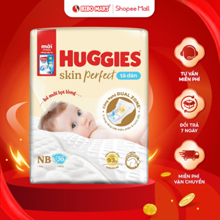 Tã Bỉm Dán Sơ Sinh Huggies Skin Perfect Mềm Mại Êm Ái Thoáng Khí Thấm Hút Nhanh Size NB70 - Bibomart
