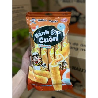   GIÒN TAN  Bánh Gạo Cuộn Want-Want – Gói 170g 10 ống – Vị: Trứng Muối | Không Chiên 