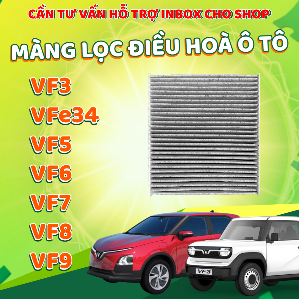 [SHOP SỈ] Lọc gió điều hòa ô tô điện Vinfast VF3, VFe34, VF5, VF6, VF7, VF8, VF9,  than hoạt tính