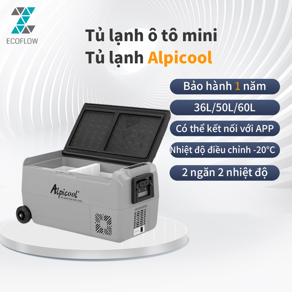 【Bảo hành 1 năm】Alpicool Tủ Lạnh Ô Tô MINI 36L 50L 60L 12V/24V 220v Máy Nén Tủ Lạnh Nhỏ Làm đá