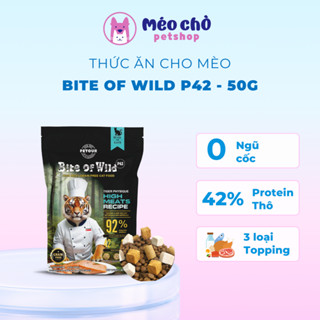 Hạt Cho Mèo Bite Of Wild Cao Cấp P42 Gói Dùng Thử 50G Chứa 92% Hàm Lượng Thịt Mix Kèm Viên Sấy Khô