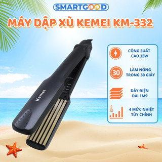 Máy Dập Xù Bấm Tóc Phồng Chân Tóc Kemei 332, Máy Bấm Xù Tạo Kiểu Tóc Làm Phồng Chân Tóc Có 4 Mức Chỉnh Nhiệt SmartGood