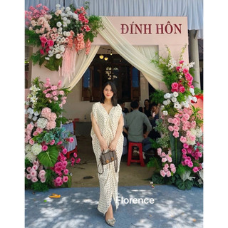 Váy maxi lụa cổ tim sang chảnh